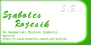 szabolcs rojcsik business card